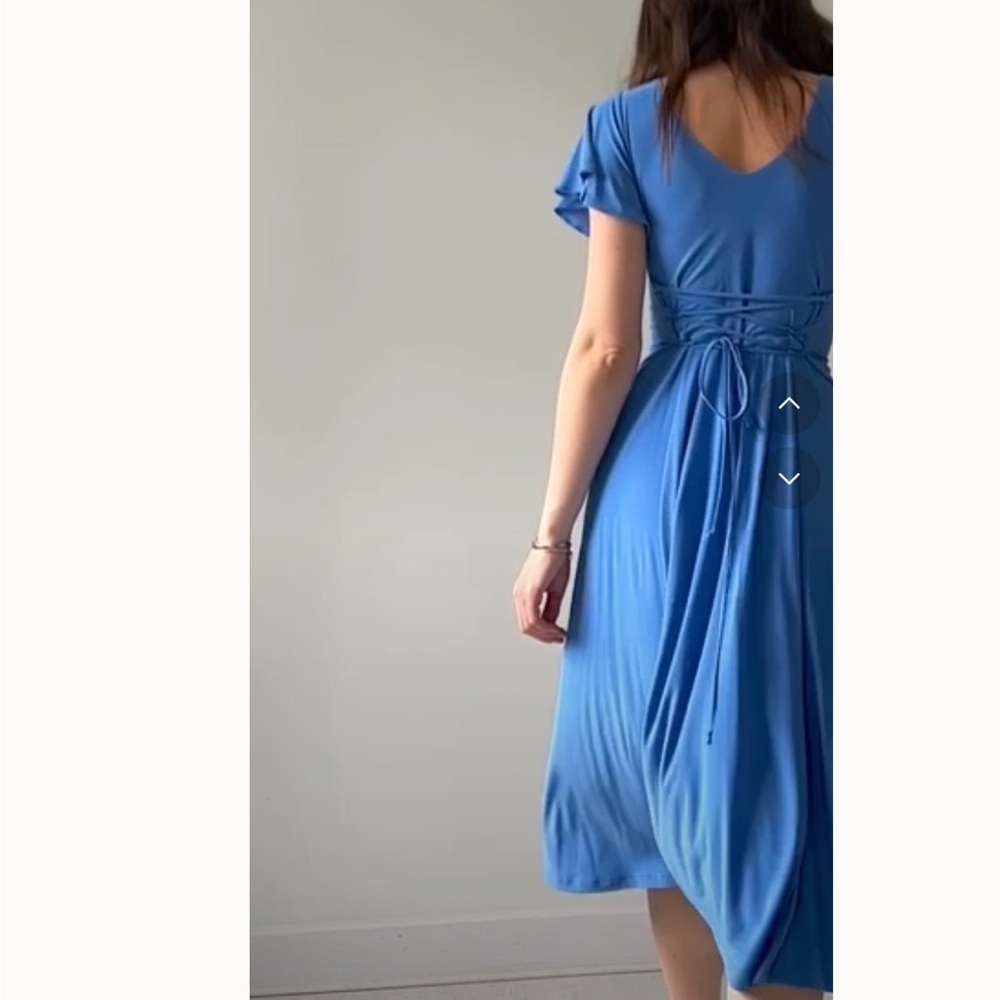 AYM Studio Ava Reversible Midi Dress NWT XXS Blue